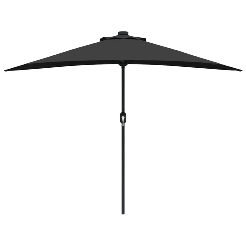 vidaXL Dārza parasols Melna 294 x 150 x 224 cm Poliesters un tērauds