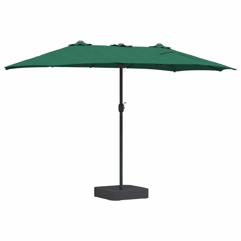 vidaXL Dārza parasols Zaļa 385 x 209 x 244 cm Poliesters un tērauds