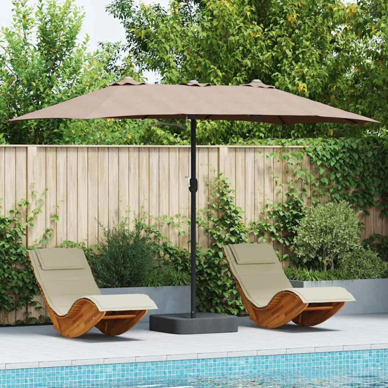 vidaXL Dārza parasols Pelēkbrūna 385 x 209 x 244 cm
