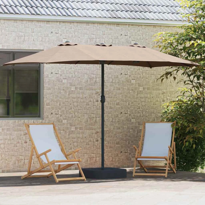 vidaXL Dārza parasols Pelēkbrūna 385 x 209 x 244 cm