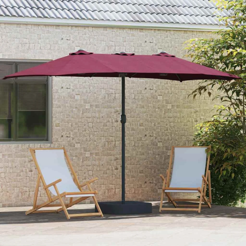 vidaXL Dārza parasols Bordo sarkans 385 x 209 x 244 cm
