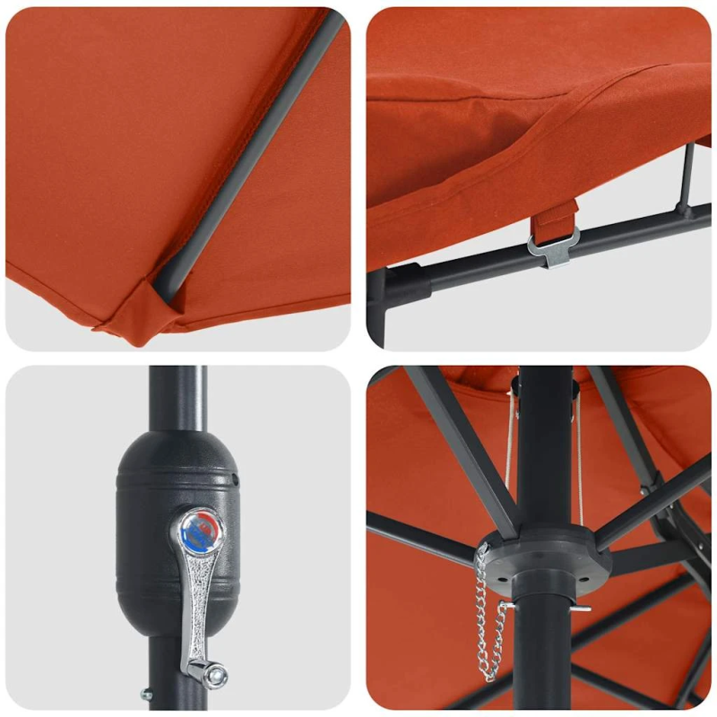 vidaXL Dārza parasols Sarkanbrūns 385 x 209 x 244 cm