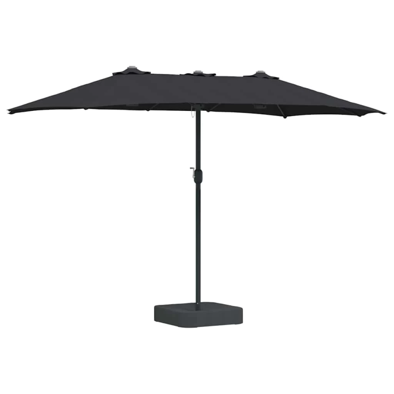 vidaXL Dārza parasols Melna 385 x 209 x 244 cm Poliesters un tērauds
