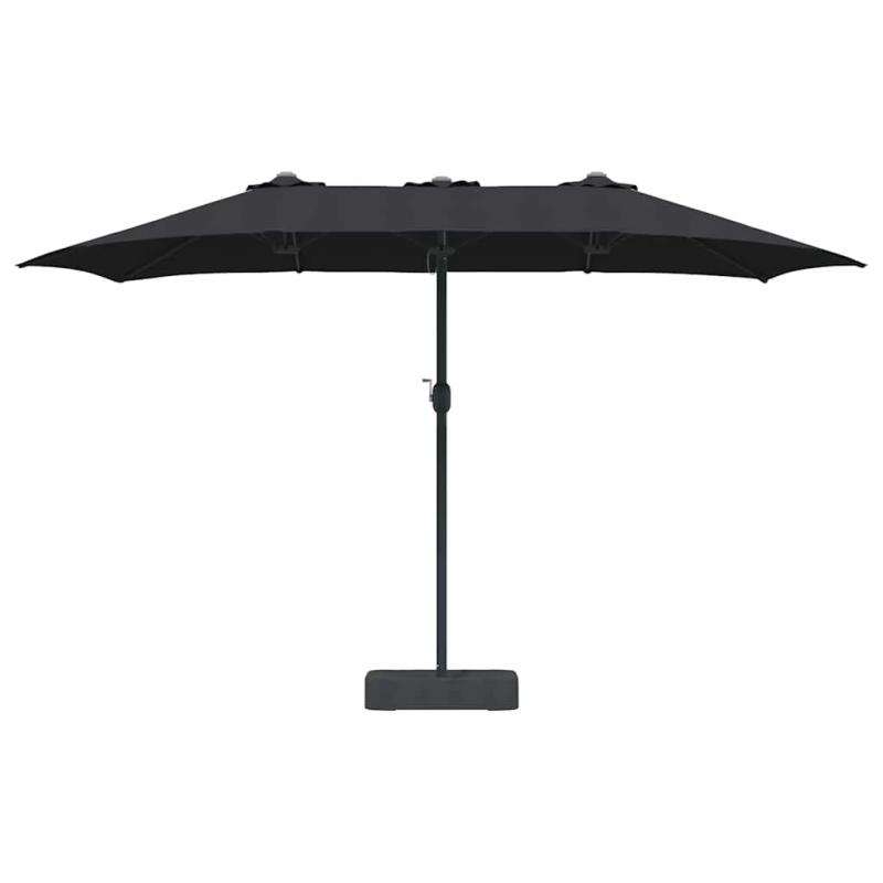 vidaXL Dārza parasols Melna 385 x 209 x 244 cm Poliesters un tērauds