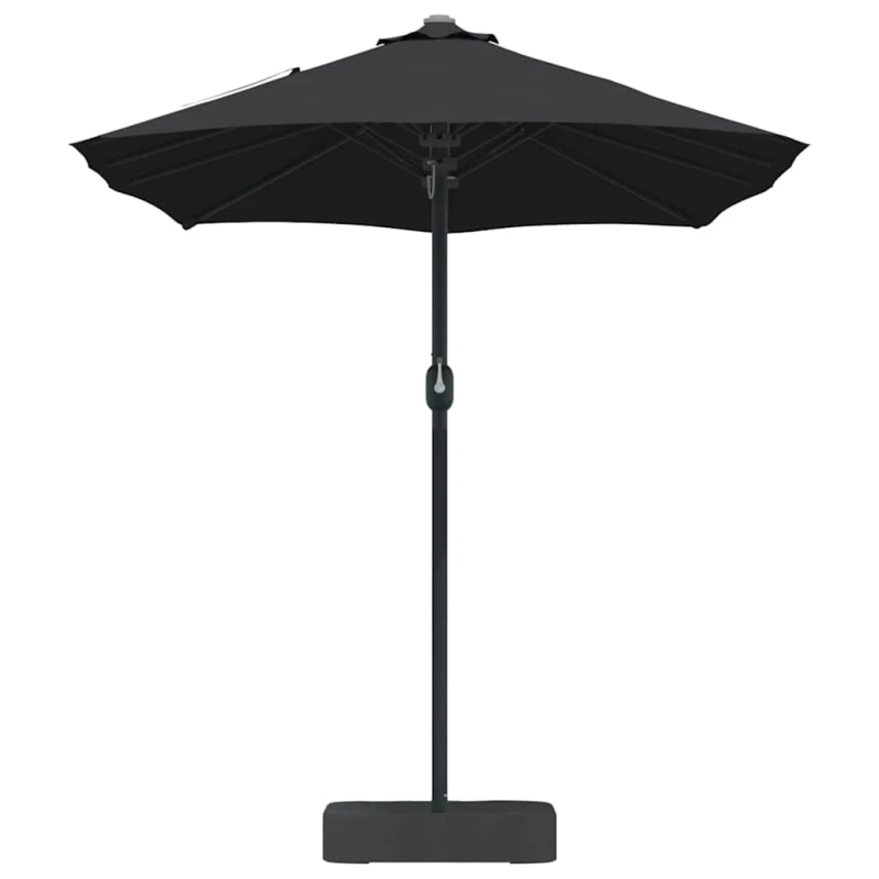 vidaXL Dārza parasols Melna 385 x 209 x 244 cm Poliesters un tērauds