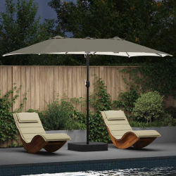 vidaXL Dārza parasols Smilšains un Antracīts 385 x 209 x 244 cm