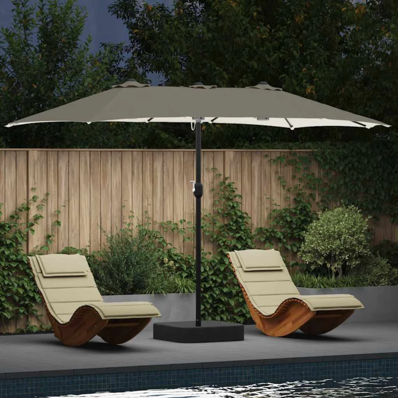 vidaXL Dārza parasols Smilšains un Antracīts 385 x 209 x 244 cm