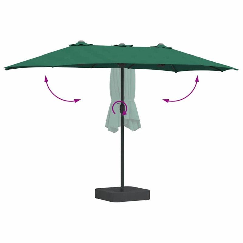 vidaXL Dārza parasols Zaļa 385 x 209 x 244 cm Poliesters