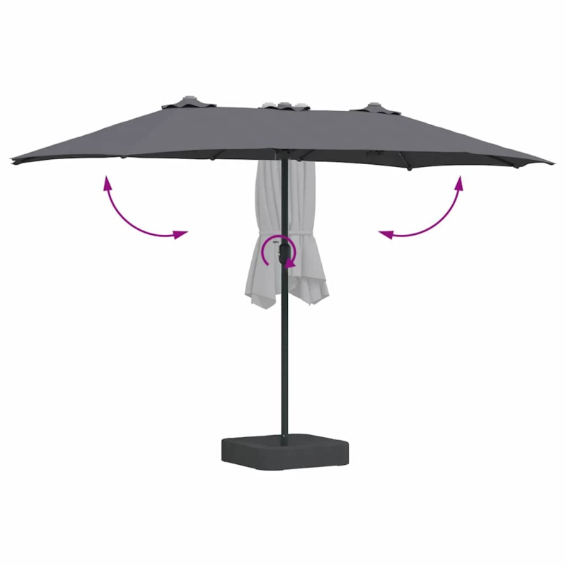 vidaXL Dārza parasols Antracīts 385 x 209 x 244 cm Poliesters