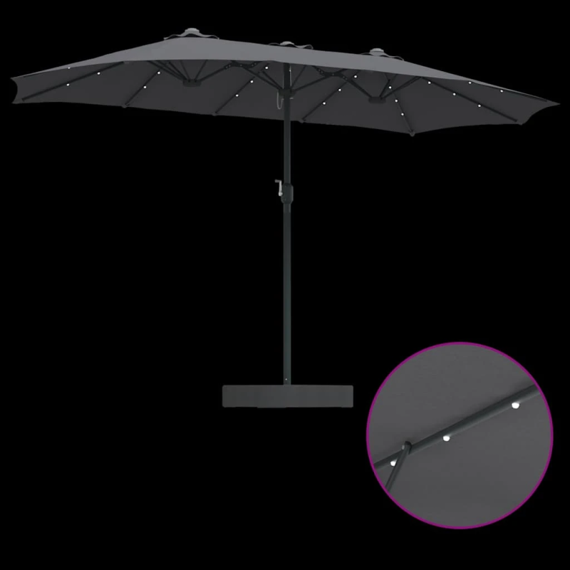 vidaXL Dārza parasols Antracīts 385 x 209 x 244 cm Poliesters