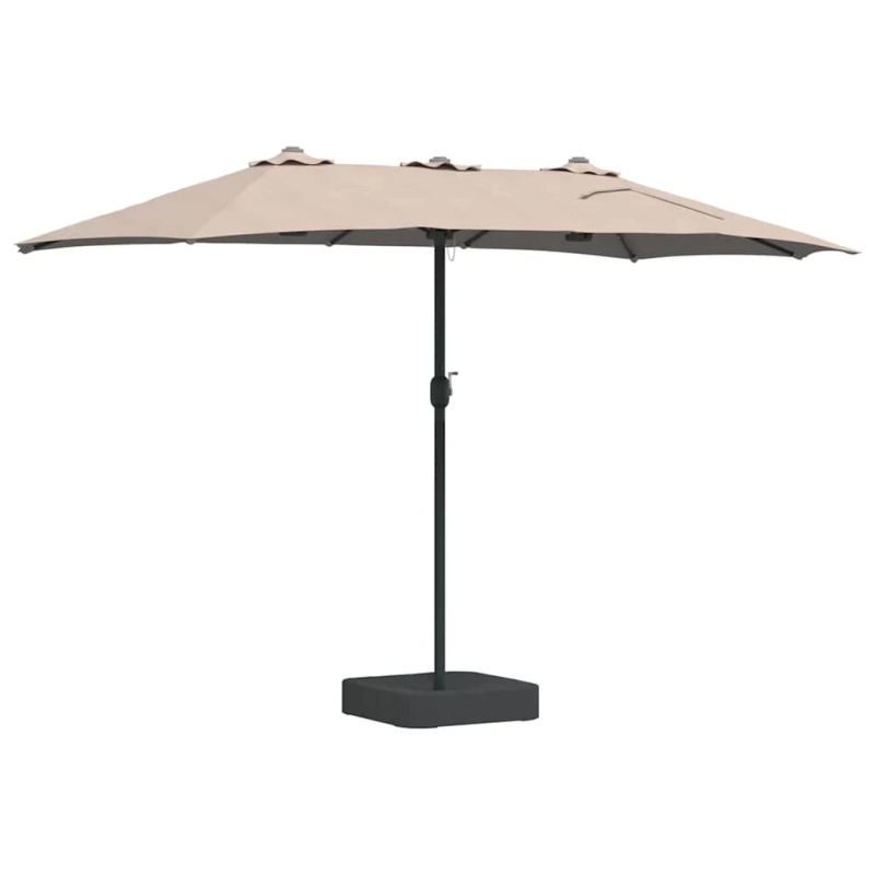 vidaXL Dārza parasols Pelēkbrūna 385 x 209 x 244 cm Poliesters