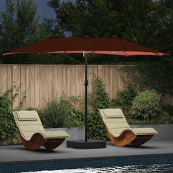 vidaXL Dārza parasols Sarkanbrūns 385 x 209 x 244 cm Poliesters