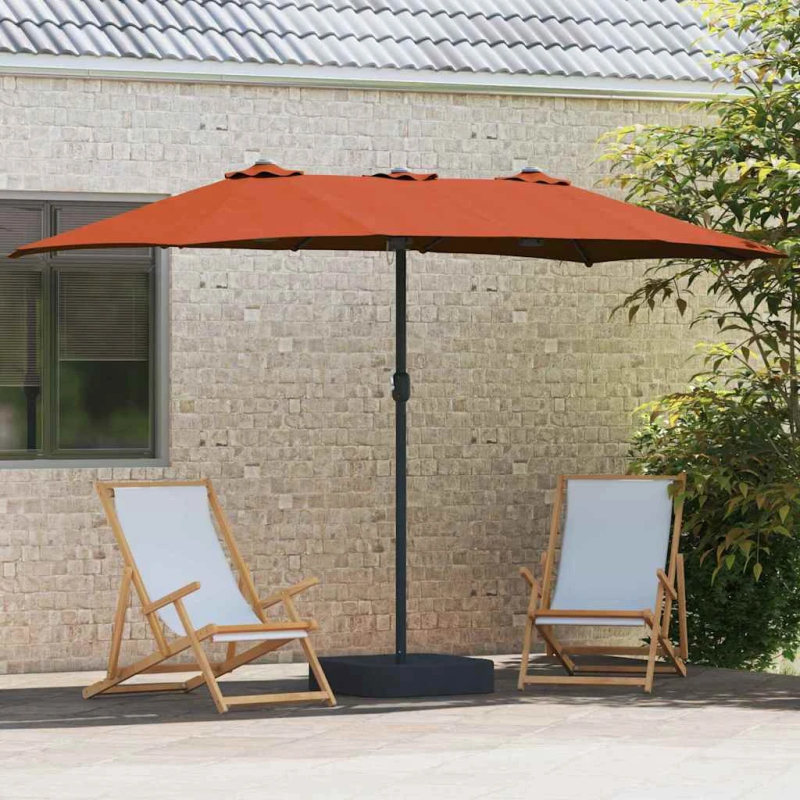vidaXL Dārza parasols Sarkanbrūns 385 x 209 x 244 cm Poliesters
