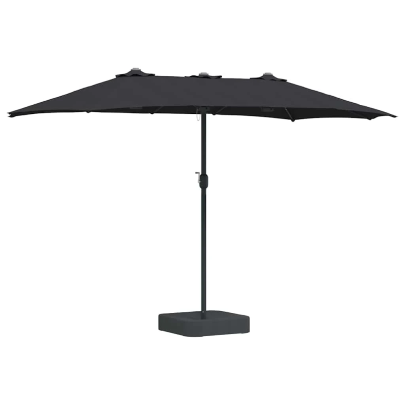 vidaXL Dārza parasols Melna 385 x 209 x 244 cm Poliesters