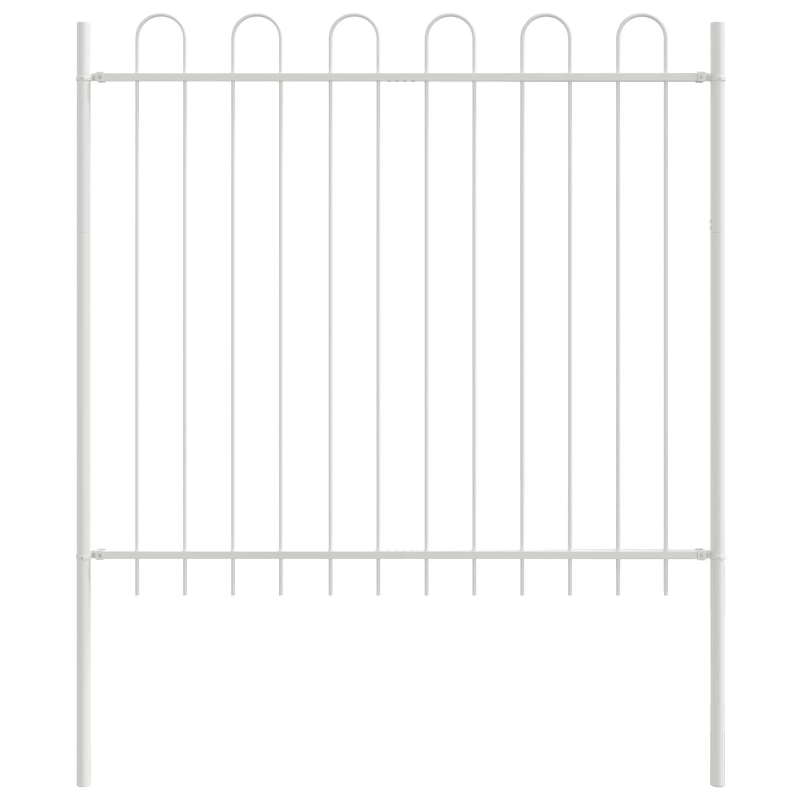 vidaXL Dārza žogs 2 pcs Balts 3,4 x 1,5 m Pulverkrāsots tērauds