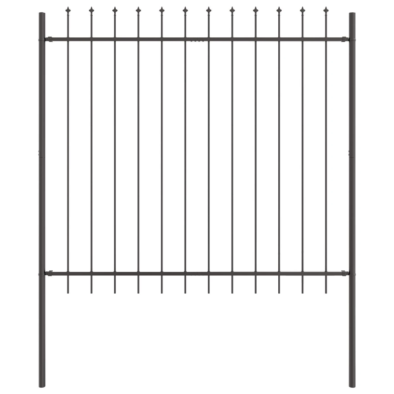 vidaXL Dārza žogs 3 pcs Pelēka 5,1 x 1,5 m Pulverkrāsots tērauds