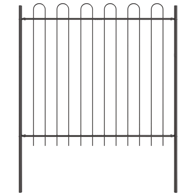 vidaXL Dārza žogs 3 pcs Pelēka 5,1 x 1,5 m Pulverkrāsots tērauds