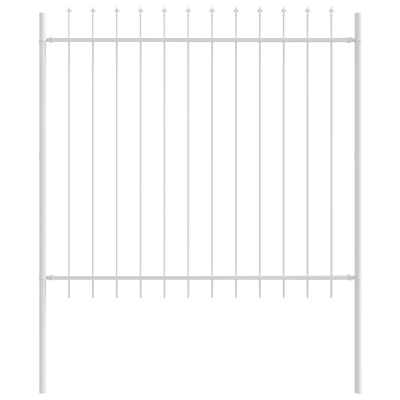 vidaXL Dārza žogs 3 pcs Balts 5,1 x 1,5 m Pulverkrāsots tērauds