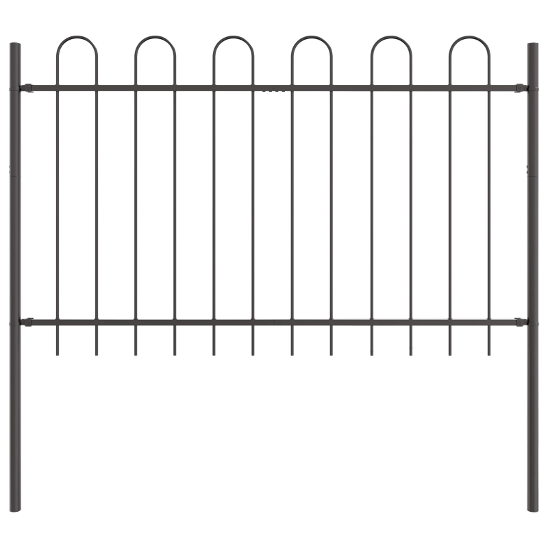 vidaXL Dārza žogs 4 pcs Pelēka 6,8 x 0,8 m Pulverkrāsots tērauds