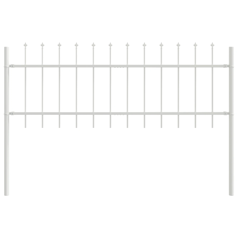 vidaXL Dārza žogs 4 pcs Balts 6,8 x 0,6 m Pulverkrāsots tērauds