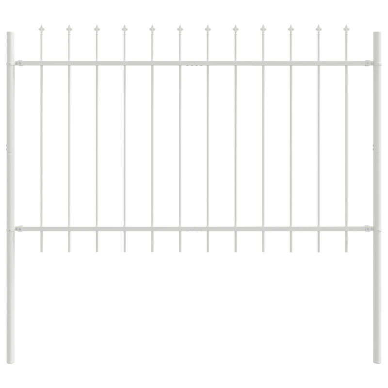 vidaXL Dārza žogs 4 pcs Balts 6,8 x 0,8 m Pulverkrāsots tērauds