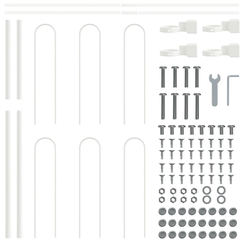 vidaXL Dārza žogs 4 pcs Balts 6,8 x 0,8 m Pulverkrāsots tērauds