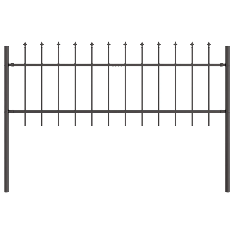 vidaXL Dārza žogs 5 pcs Pelēka 8,5 x 0,6 m Pulverkrāsots tērauds