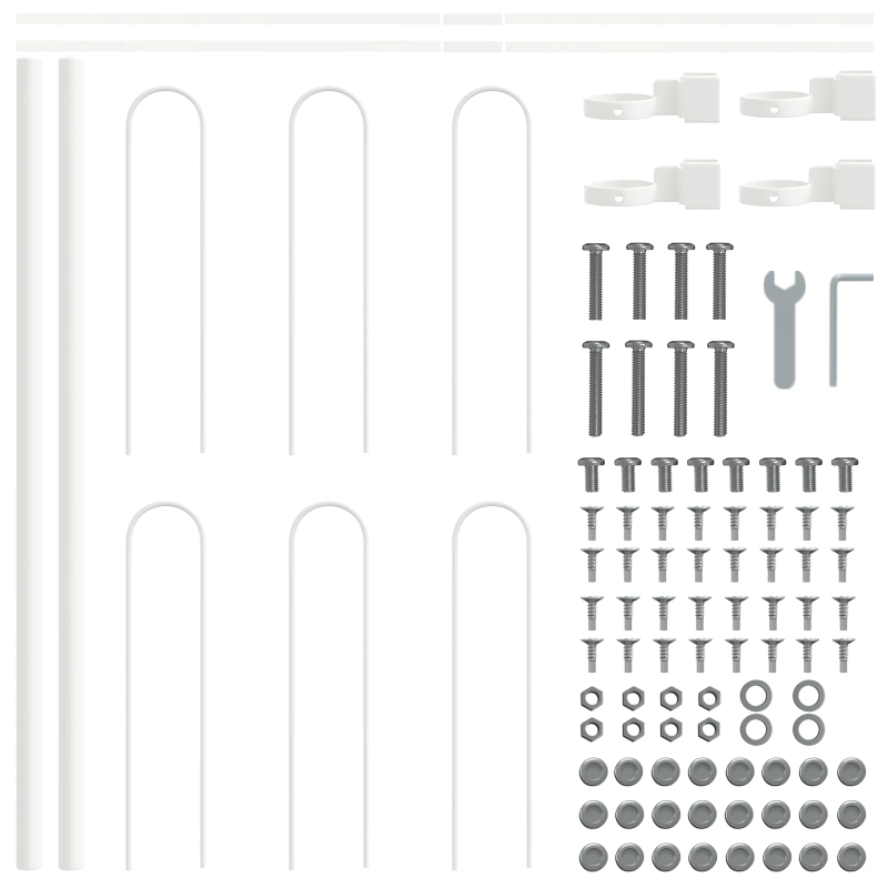 vidaXL Dārza žogs 5 pcs Balts 8,5 x 0,6 m Pulverkrāsots tērauds
