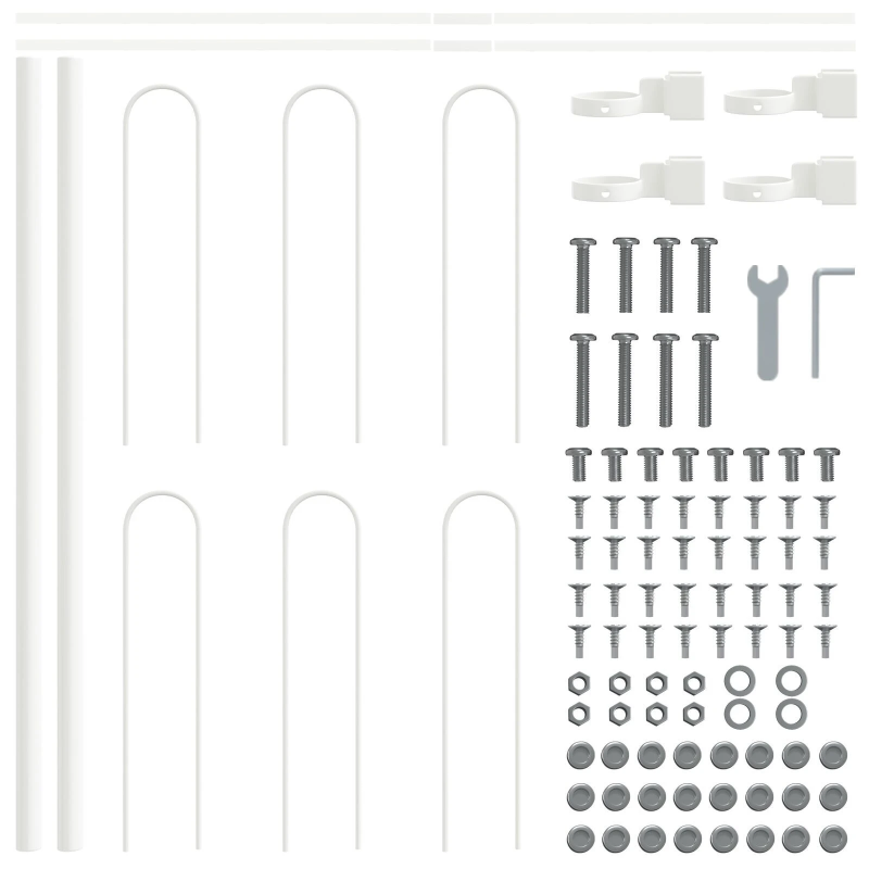 vidaXL Dārza žogs 5 pcs Balts 8,5 x 0,6 m Pulverkrāsots tērauds