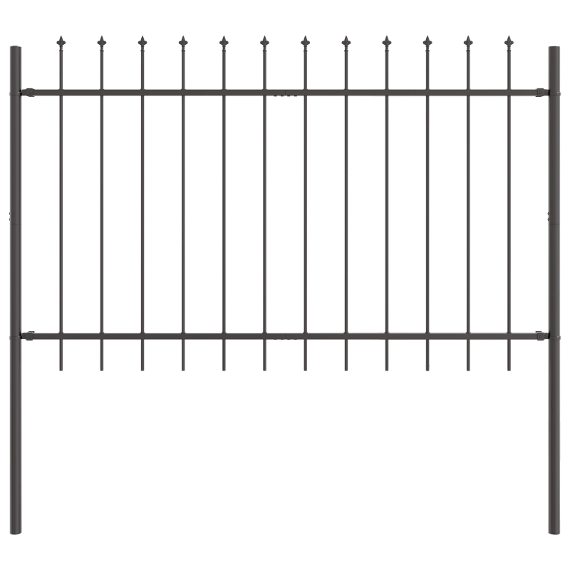 vidaXL Dārza žogs 6 pcs Pelēka 10,2 x 0,8 m Pulverkrāsots tērauds