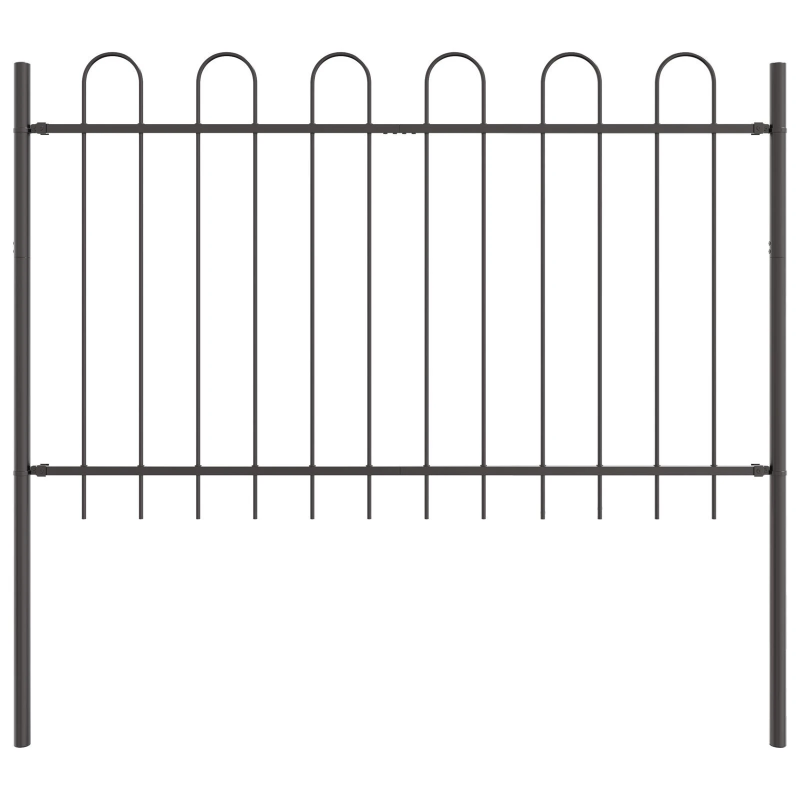 vidaXL Dārza žogs 6 pcs Pelēka 10,2 x 1 m Pulverkrāsots tērauds