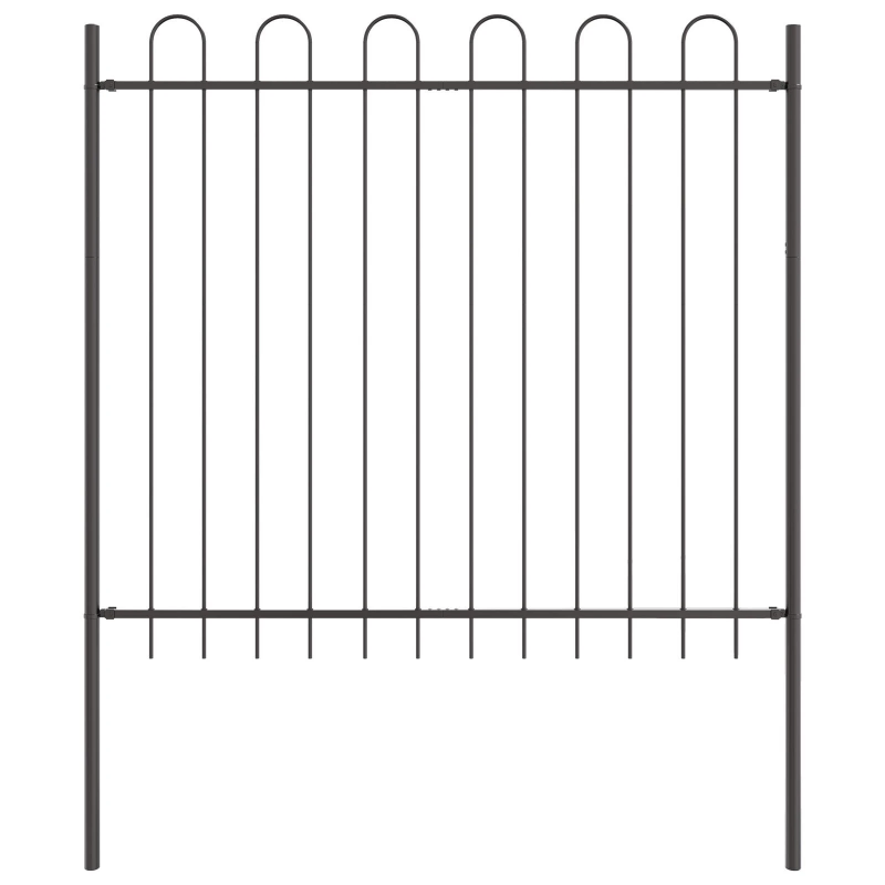 vidaXL Dārza žogs 6 pcs Pelēka 10,2 x 1,5 m Pulverkrāsots tērauds