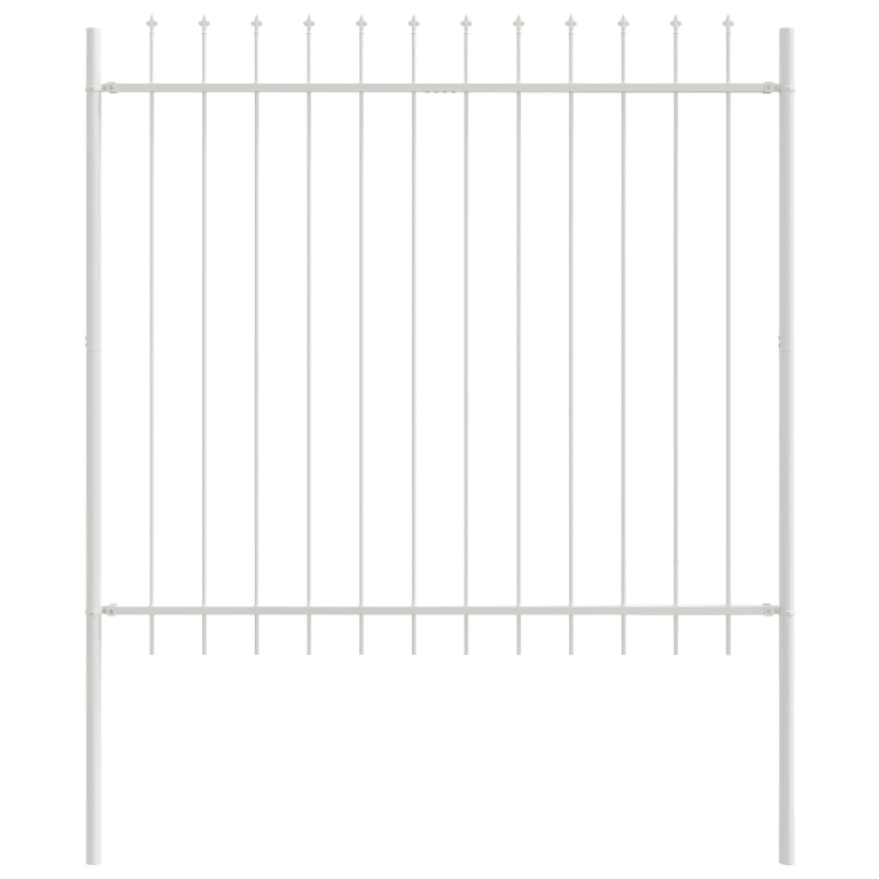 vidaXL Dārza žogs 6 pcs Balts 10,2 x 1,5 m Pulverkrāsots tērauds