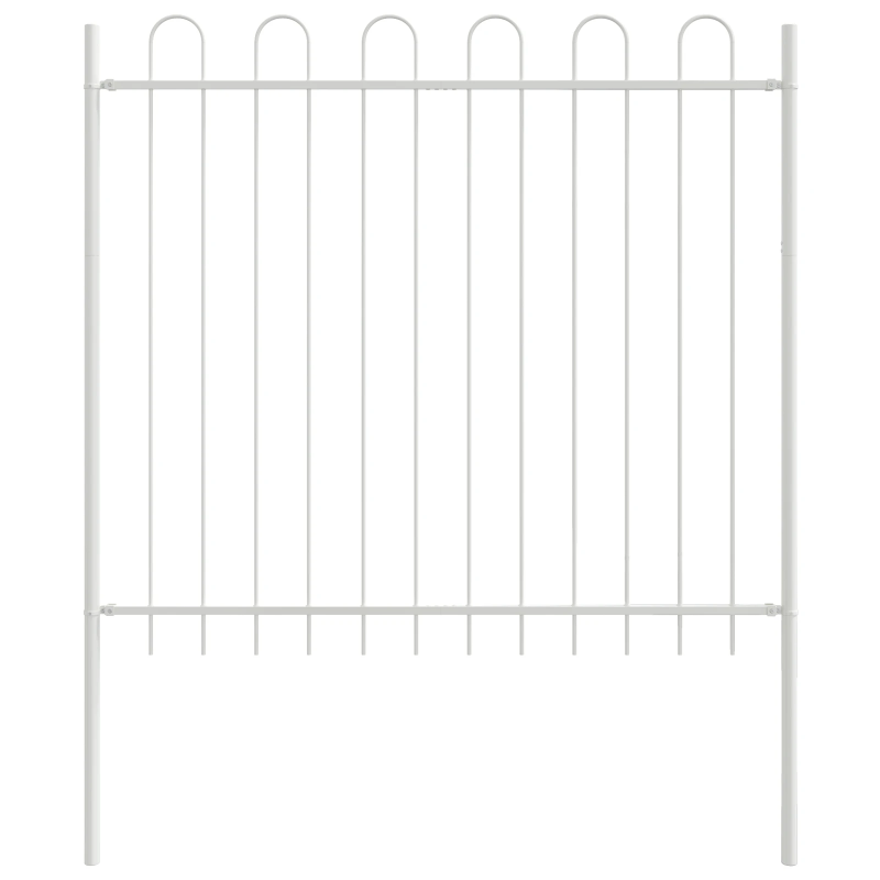 vidaXL Dārza žogs 6 pcs Balts 10,2 x 1,5 m Pulverkrāsots tērauds