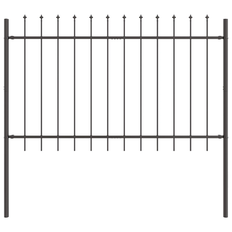 vidaXL Dārza žogs 7 pcs Pelēka 11,9 x 1 m Pulverkrāsots tērauds