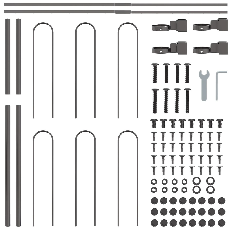 vidaXL Dārza žogs 7 pcs Pelēka 11,9 x 0,8 m Pulverkrāsots tērauds
