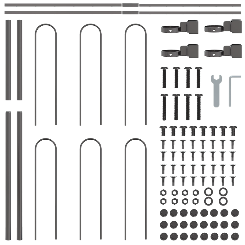 vidaXL Dārza žogs 7 pcs Pelēka 11,9 x 0,8 m Pulverkrāsots tērauds