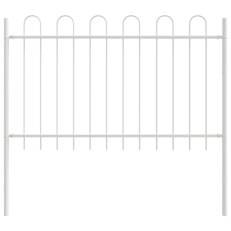 vidaXL Dārza žogs 9 pcs Balts 15,3 x 0,8 m Pulverkrāsots tērauds