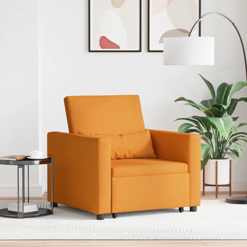 vidaXL Izvelkamā dīvāna gulta viena personai Tumši dzeltena audums