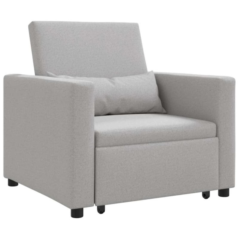 vidaXL Izvelkamā dīvāna gulta viena personai Mākoņu pelēks audums