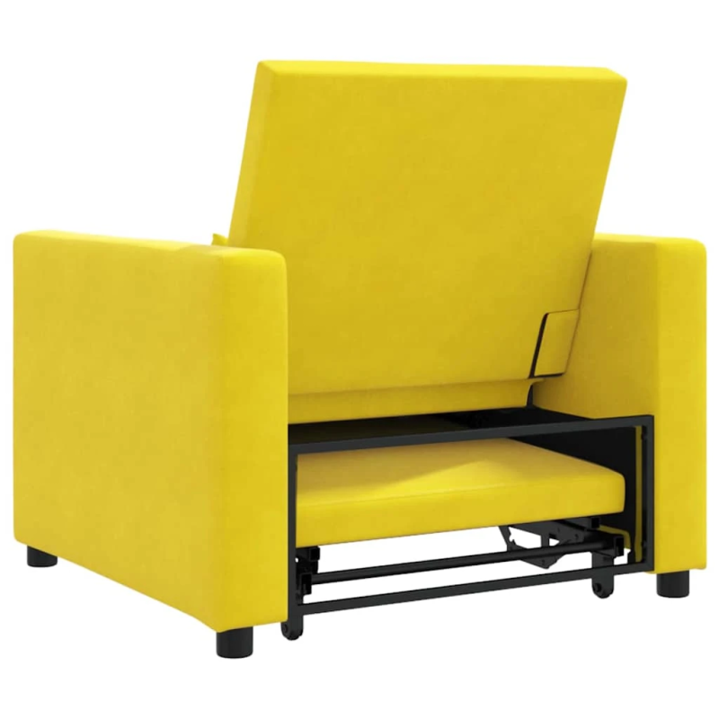 vidaXL Izvelkamā dīvāna gulta viena personai Dzeltena 90 x 165 x 87 cm