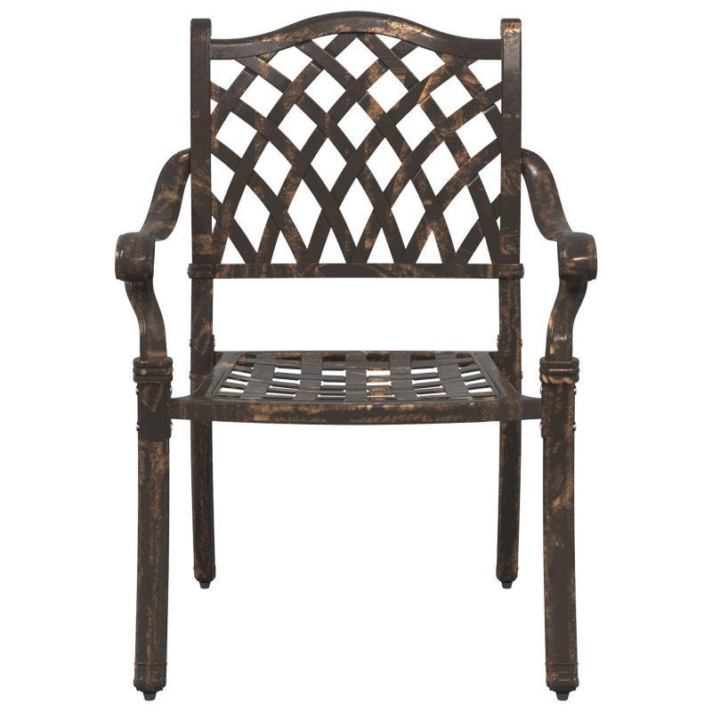 vidaXL Dārza krēsls 2 pcs Bronzas krāsa 56 x 55 x 92.5cm Alumīnijs