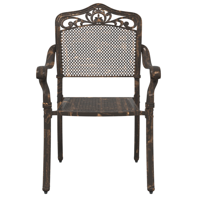 vidaXL Dārza krēsls 2 pcs Bronzas krāsa 55 x 55 x 92,5cm Alumīnijs