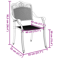 vidaXL Dārza krēsls 2 pcs Melna 55 x 55 x 92,5cm Alumīnijs