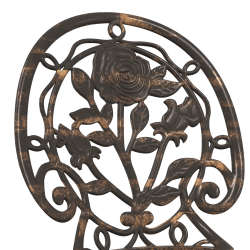 vidaXL Dārza bistro komplekts 3 pcs Bronzas krāsa Alumīnijs