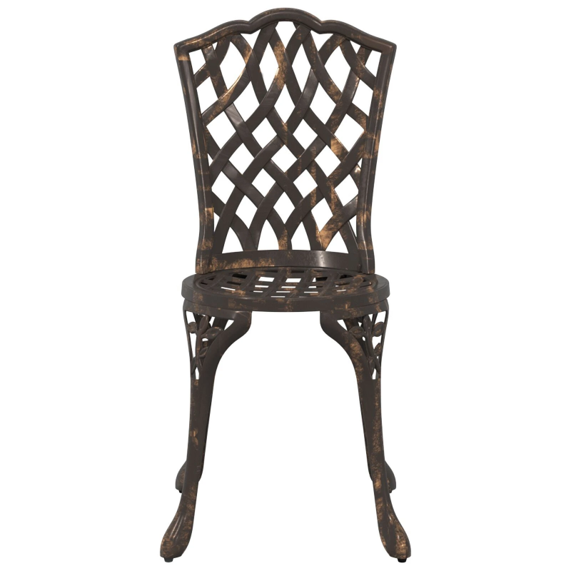 vidaXL Dārza bistro komplekts 3 pcs Bronzas krāsa Alumīnijs