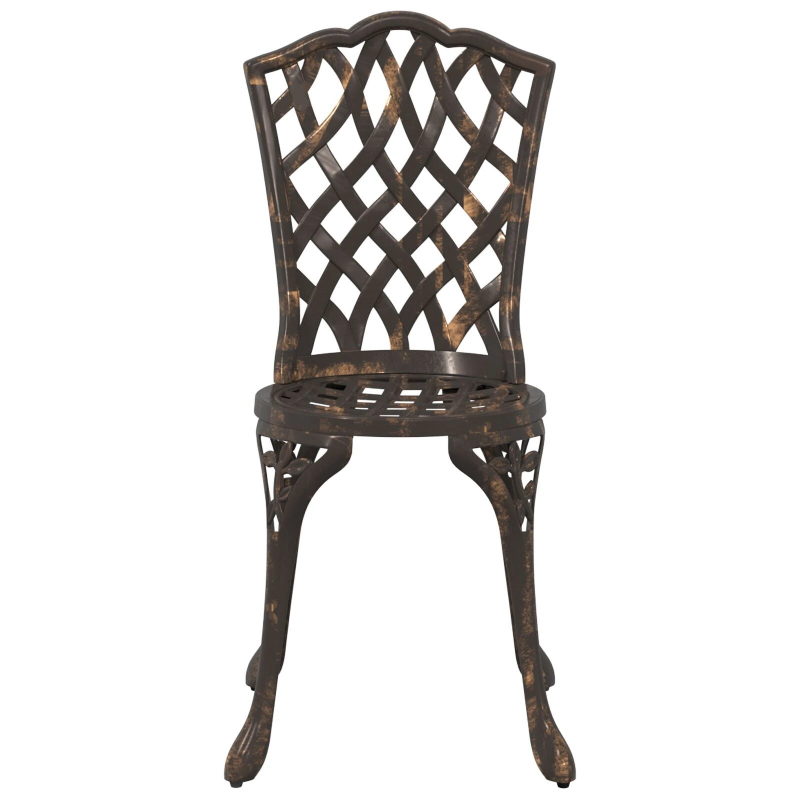 vidaXL Dārza krēsls 2 pcs Bronzas krāsa 39 x 40 x 87cm Alumīnijs