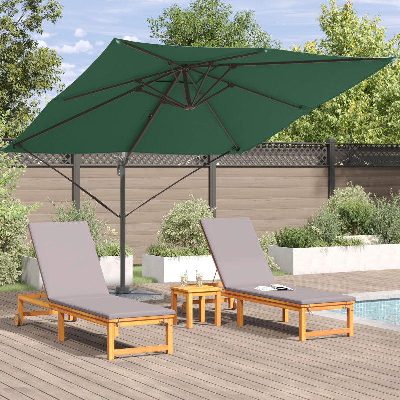vidaXL Roma Parasol Zaļa 286 x 284 x 265 cm Alumīnijs un poliesters