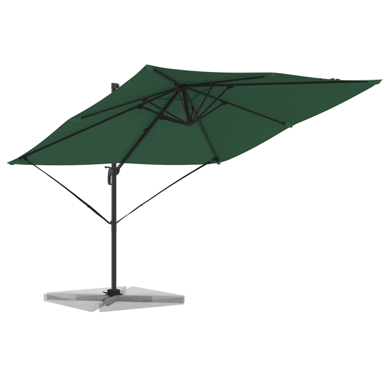 vidaXL Roma Parasol Zaļa 286 x 284 x 265 cm Alumīnijs un poliesters