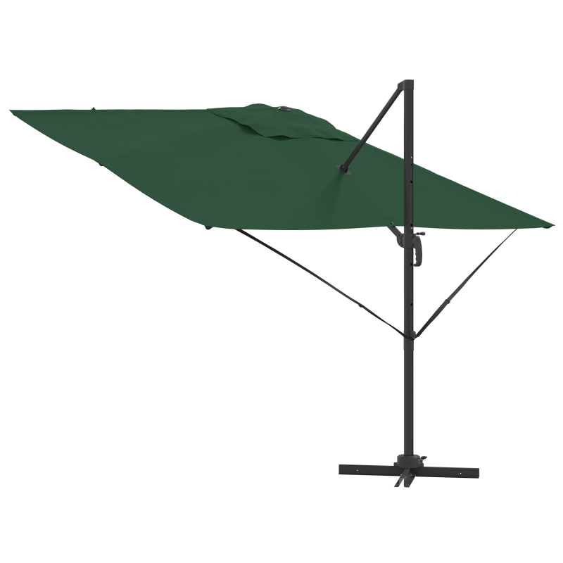 vidaXL Roma Parasol Zaļa 286 x 284 x 265 cm Alumīnijs un poliesters